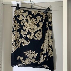 Emanuel Wrap Chiffon Mini Skirt